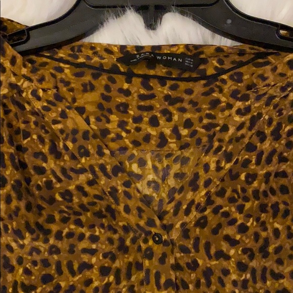 Zara Animal Print Silk Tunic - Picture 3 of 5